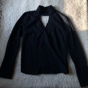 Long Sleeve Cut Out Blouse